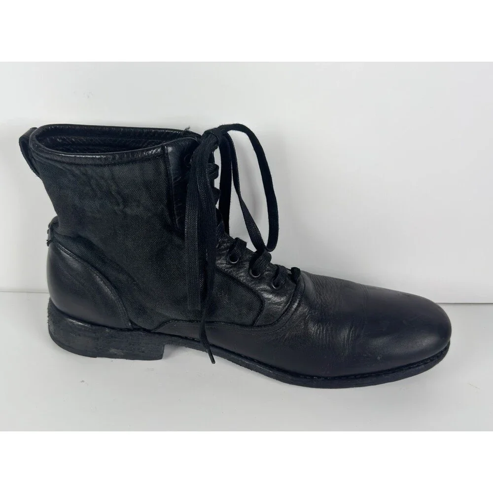 $798 John Varvatos Collection Bowery Spectator Lace Black Leather Boots 10.5